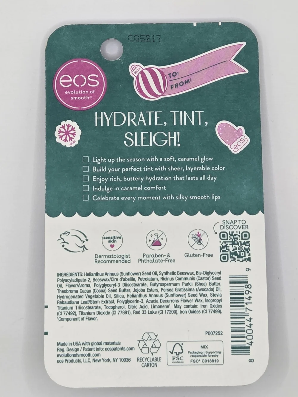 $3 Add-On When Bundled with $12+ eos Holiday Collection Salted Caramel Balm